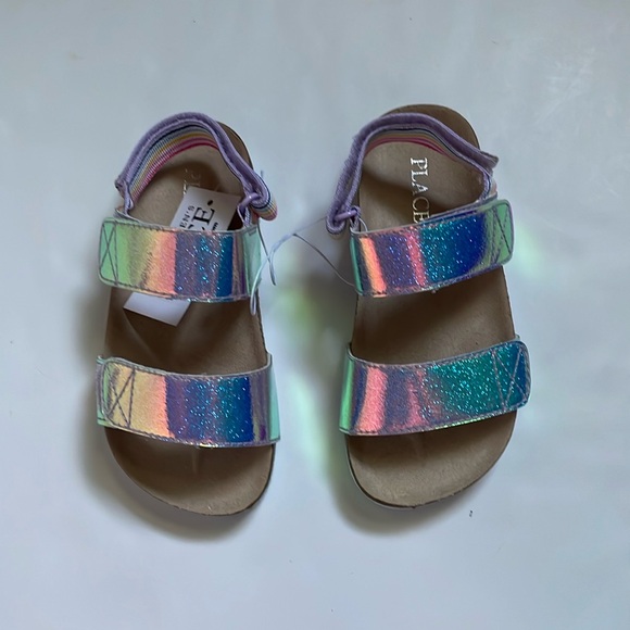 The Children Place, Holographic silver sandals, size 9. 100% faux leather - Picture 7 of 17